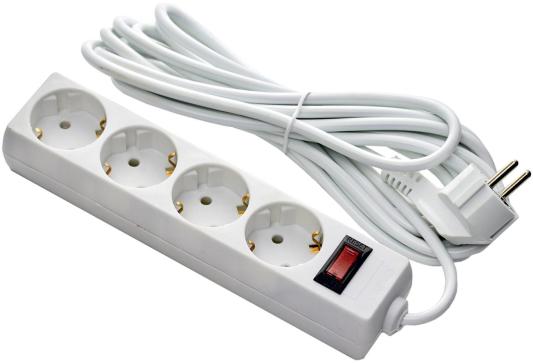 Exegate EX279399RUS Удлинитель ExeGate EC-4-1.8W (4 розетки, 1.8м, евровилка, белый)