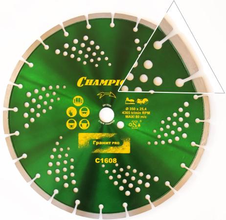 CHAMPION Диск  алмазный гранит 350/25,4 Granitech (Laser Granitek) Чемпион (Гранит твёрдый) C1608 Ди, шт