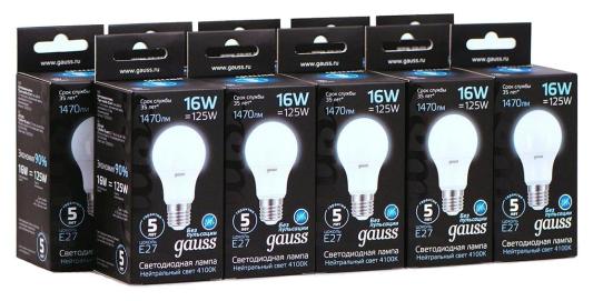 Лампа светодиодная E27 16W 4100K матовая 102502216