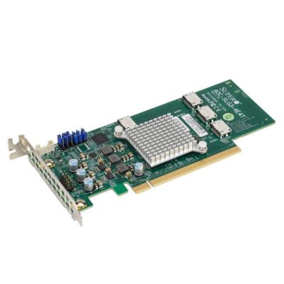 Плата коммуникационная SuperMicro Quad port OCuLink retimer NVMe SSD add-on card for PCIe3 x16 slot