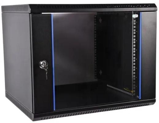 Шкаф телекоммуникационный настенный разборный ЭКОНОМ 12U (600 ? 520) дверь стекло, цвет черный