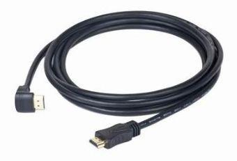 Кабель HDMI 19M/19M Ver1.4 Gembird 3.0м, v1.4, углов. разъем, черный, позол.разъемы, экран, пакет CC-HDMI490-10