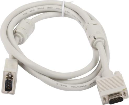 Кабель VGA Premium Gembird, 1.8м, 15M/15M, тройн.экран, феррит.кольца, пакет CC-PPVGA-6