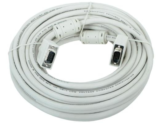 Кабель VGA Premium Gembird, 15м, 15M/15M, тройн.экран, феррит.кольца, пакет  CC-PPVGA-15M