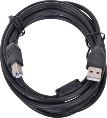 Кабель USB 2.0 AM/BM 3м Pro Gembird, феррит.кольцо,  черный, пакет CCF-USB2-AMBM-10