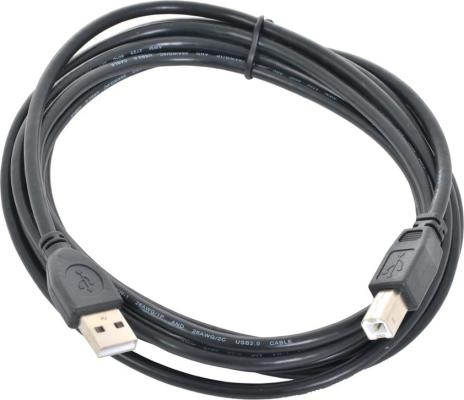 Кабель USB 2.0 AM/BM  Gembird\\Cablexpert CCP-USB2-AMBM-10 3m, экран,золот. контакты, черный, пакет