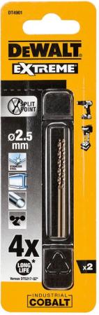 Сверло по металлу DeWalt COBALT DT4901-QZ 8% 2.5х57х30мм 2шт