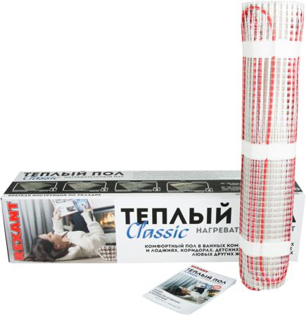 Тёплый пол (нагревательный мат) REXANT Classic RNX -7,0-1050 (площадь 7,0 м2 (0,5 х 14,0 м)), 1050 Вт, двухжильный с экраном