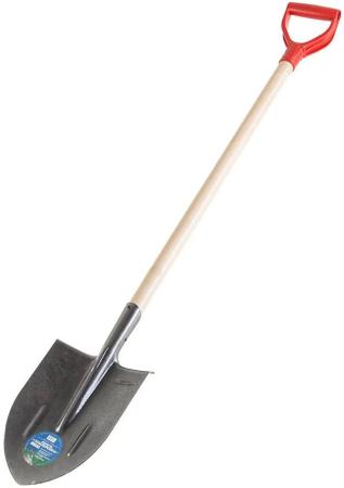 Лопата ЗЕМЛЕРОЙКА 0113-ЧР  штыковая  рельсовая сталь с черенком и ручкой.