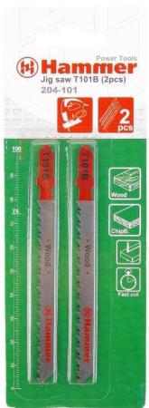 Пилка для лобзика Hammer Flex 204-107 JG WD-PL T119B  мягк.дер\\пл, 67мм, шаг 1.9-2.3, HCS, 2шт.