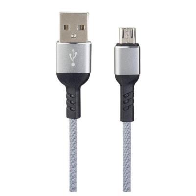 Кабель microUSB 1м Perfeo U4806 круглый серый