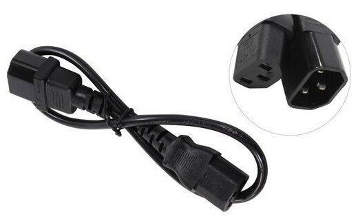 Exegate EP280619RUS Кабель монитор - компьютер (UPS->устройство) ExeGate Power EC-0,5P (IEC 320 С13->С14) VDE-250V-3*0.5mm2-медь, черный, 0.5м.