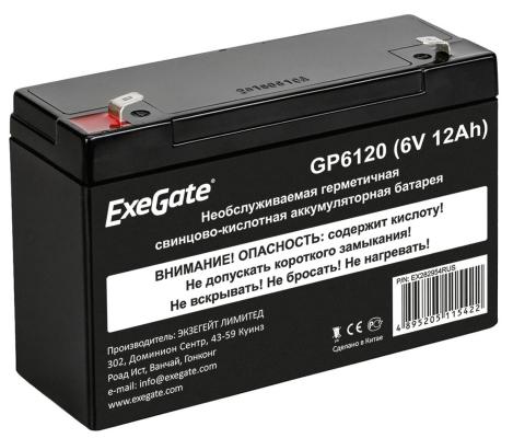 Exegate EX282954RUS Exegate EX282954RUS Аккумуляторная батарея ExeGate GP6120 (6V 12Ah), клеммы F1
