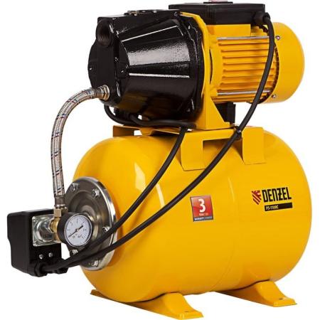 Насосная станция PS1100С, 1100 Вт, 4500 л/ч, ресивер 24 л, подъем 46 м, чугун// Denzel
