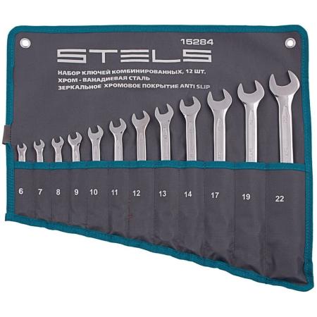 Набор ключей комбинированных 12 шт. 6-22 мм  антислип// Stels