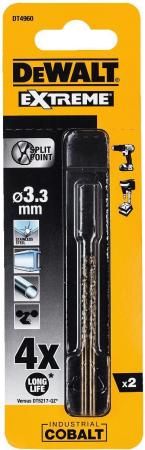 Сверло п/мет.COBALT 8%,3.3х65х36мм,2шт DeWalt, Упак