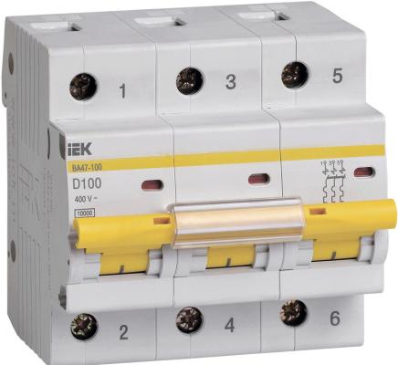 Iek MVA40-3-100-D Авт. выкл.ВА47-100 3Р100А 10кА х-ка D ИЭК