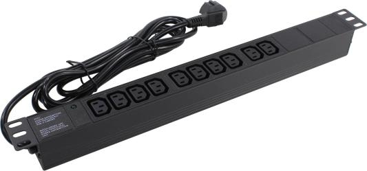 Exegate EX280863RUS Блок розеток ExeGate ServerPro PDU-19H005 Al-10C13-EU3, 19",1U,алюм, 10 IEC 320 C13, евровилка, 3м