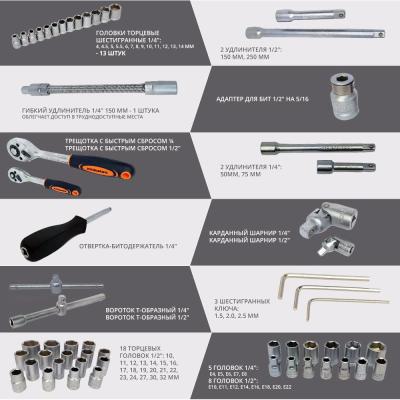 Набор инструментов в кейсе КУЗЬМИЧ НИК-002/60 (4)  60 предметов