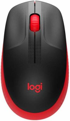 Мышь беспроводная Logitech M190 чёрный красный USB + радиоканал 910-005908