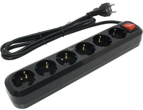 5bites SP6B-318 Сетевой фильтр 6S / 3*1.5MM2 / 16A / ABS / 1.8M / BLACK