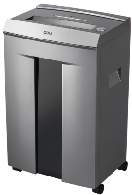Шредер Deli 9905 серый с автоподачей (секр.P-5)/фрагменты/10лист./20лтр./скрепки/скобы/пл.карты/CD
