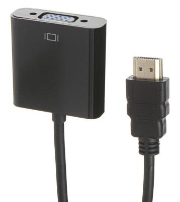 Кабель HDMI VGA 0.15м Exegate EX-HDMIM-VGAF-0.15 круглый черный EX284926RUS