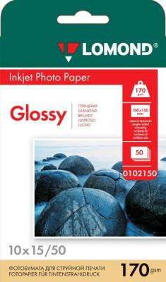 Фотобумага LOMOND Односторонняя, глянцевая,  10 х 15см / 170гр./ 50 листов