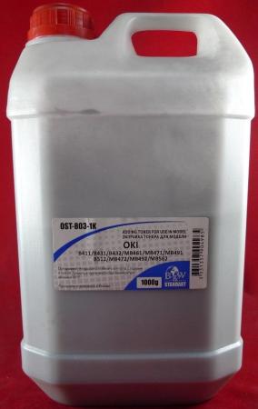 Тонер OKI B411/B431/B432/MB461/MB471/MB491/B512/MB472/MB492/MB562 Black (кан. 1кг) B&W Standart фас.Россия