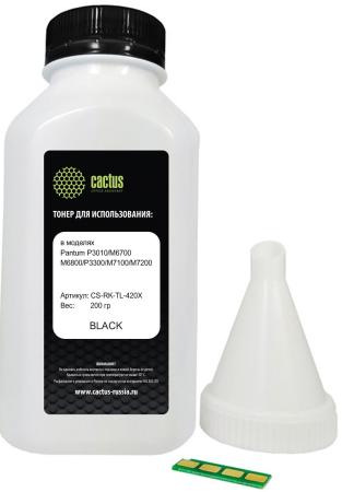 Тонер Cactus CS-RK-TL-420X черный флакон 200гр. (в компл.:чип) для принтера Pantum P3010/M6700/M6800/P3300/M7100/M7200/P3300