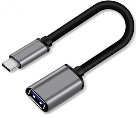 Переходник Type-C 0.2м TELECOM TC409M круглый серый