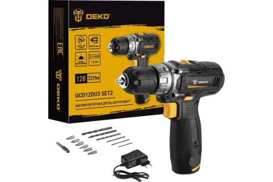 Дрель-шуруповёрт DEKO GCD12DU3 SET2