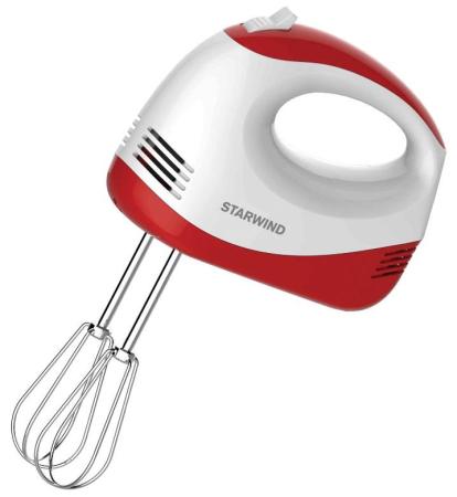 Миксер ручной Starwind SHM-251 250Вт белый/коралловый