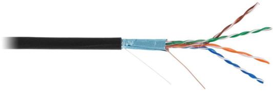 Кабель NETLAN EC-UF004-5E-PE-BK F/UTP 4 пары, Кат.5е, 100МГц, одножильный, внешний, PE -40C, черный, 305м