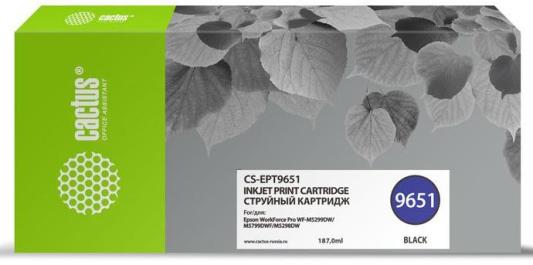 Картридж струйный Cactus CS-EPT9651 черный (187мл) для Epson WorkForce Pro WF-M5299DW/M5799DWF