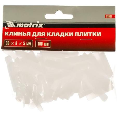 Клинья, 30х6х5мм, для кладки плитки, 100шт.// Matrix