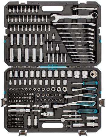 Набор инструментов Gross 14157 216 предметов 120 зубьев CrV 1/2", 3/8", 1/4"//