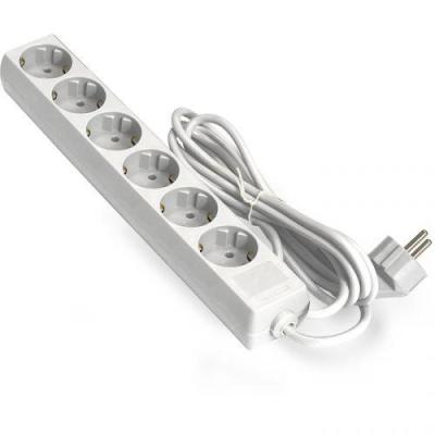Exegate EX285836RUS Удлинитель ExeGate ECE-6-5W (6 евророзетки с заземлением, 5м, белый)