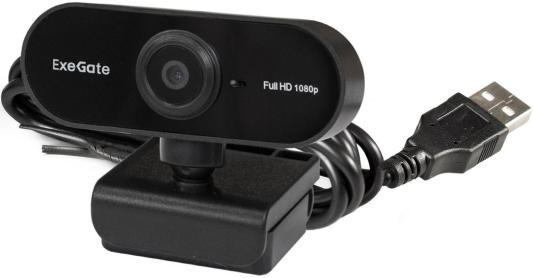 Exegate EX287379RUS Веб-камера ExeGate Stream C925 FullHD T-Tripod (матрица 1/3" 2 Мп, 1920х1080, 1080P, 30fps, 4-линзовый объектив, шторка, фиксированный фокус, USB, микрофон с шумоподавлением, повор