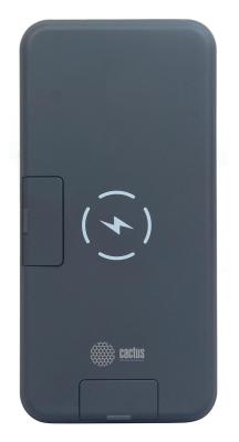 Мобильный аккумулятор Cactus CS-PBFSQT-10000 Li-Pol 10000mAh 3A черный 1xUSB беспроводная зарядка