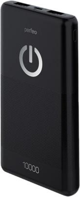 Perfeo Powerbank 10000 mah + Micro usb /In Micro usb /Out USB 1 А, 2.1A/ Black (PF_B4296)
