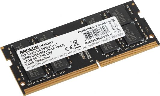 Оперативная память для ноутбука AMD R7 Performance SO-DIMM 32Gb DDR4 2666 MHz R7432G2606S2S-U
