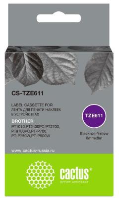 Картридж ленточный Cactus CS-TZE611 черный для Brother 1010/1280/1280VP/2700VP