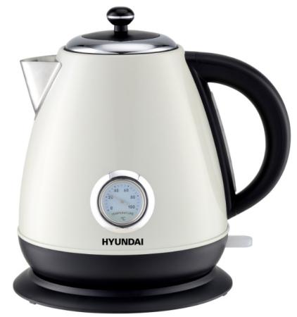 Чайник электрический Hyundai HYK-S4502 1.7л. 2200Вт жемчужный/черный (корпус: нержавеющая сталь/пластик)