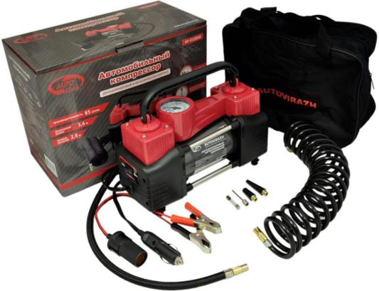 Компрессор AUTOVIRAZH AV-010888  двухцилиндровый 85 л/мин с манометром