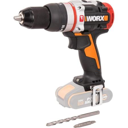 Дрель-шуруповерт аккумуляторная WORX WX354.9  ударная, 20В, 60Нм, бесщеточная, без АКБ и ЗУ