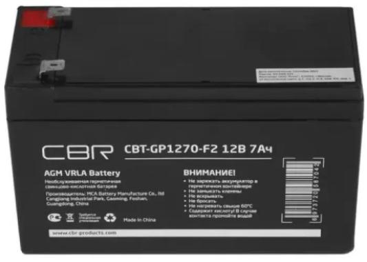 CBR Аккумуляторная VRLA батарея CBT-GP1270-F2 (12В 7Ач), клеммы F2