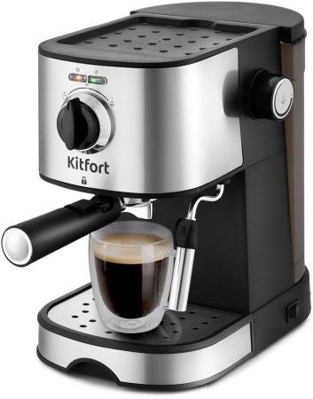 Кофеварка эспрессо Kitfort KT-753 850Вт черный/нержавеющая сталь