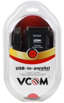 Кабель-адаптер USB AM <- LPT (прямое подключение к LPT порту принтера) 1.8м, VCOM <VUS7052