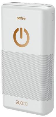 Perfeo Powerbank 20000 mah + Micro usb /In Micro usb /Out USB 1 А, 2.1A/ White (PF_B4299)